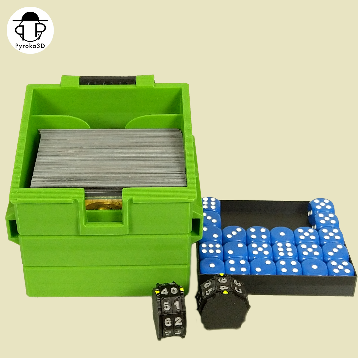 Dumpster Deckbox - Magic The Gathering (MTG) Commander Deckbox - inklusive Würfelaufbewahrung und Lebenszähler