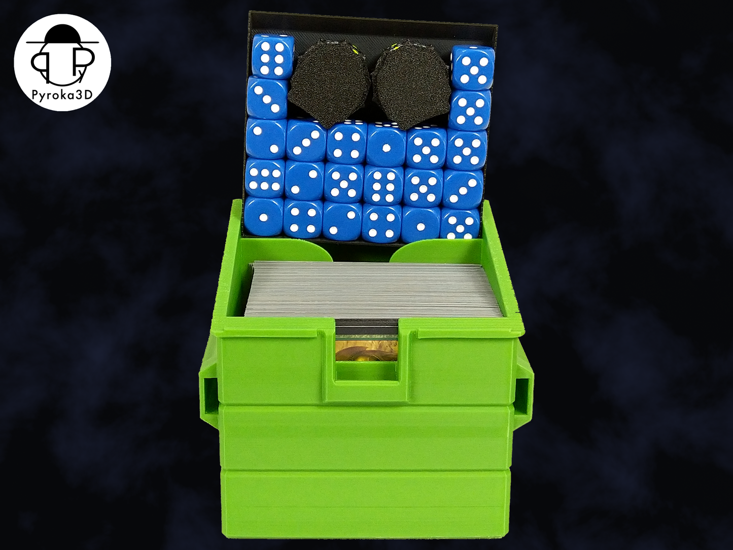 Dumpster Deckbox - Magic The Gathering (MTG) Commander Deckbox - inklusive Würfelaufbewahrung und Lebenszähler