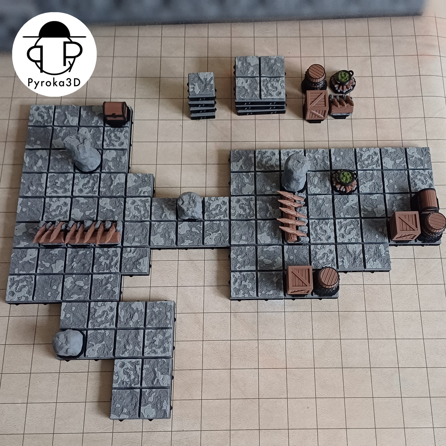 Höhlen Dungeon Tiles Starterset Lite | Tabletop-Rollenspiel Terrain