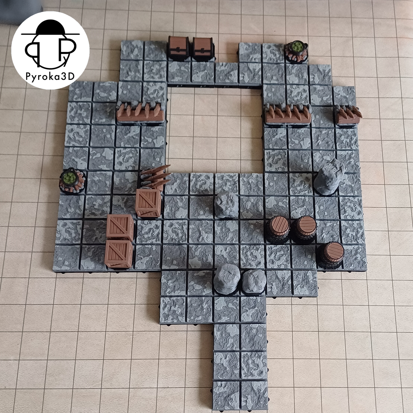 Höhlen Dungeon Tiles Starterset Lite | Tabletop-Rollenspiel Terrain