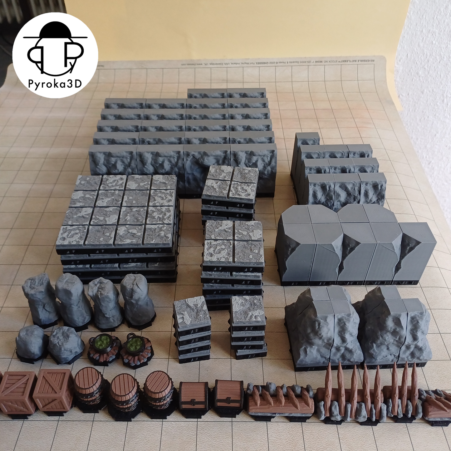 Höhlen Dungeon Tiles Starterset | Magnetisch, Modular | Tabletop-Rollenspiel Terrain
