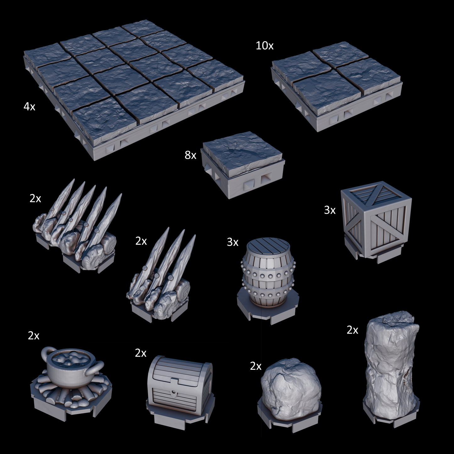 Höhlen Dungeon Tiles Starterset Lite | Tabletop-Rollenspiel Terrain