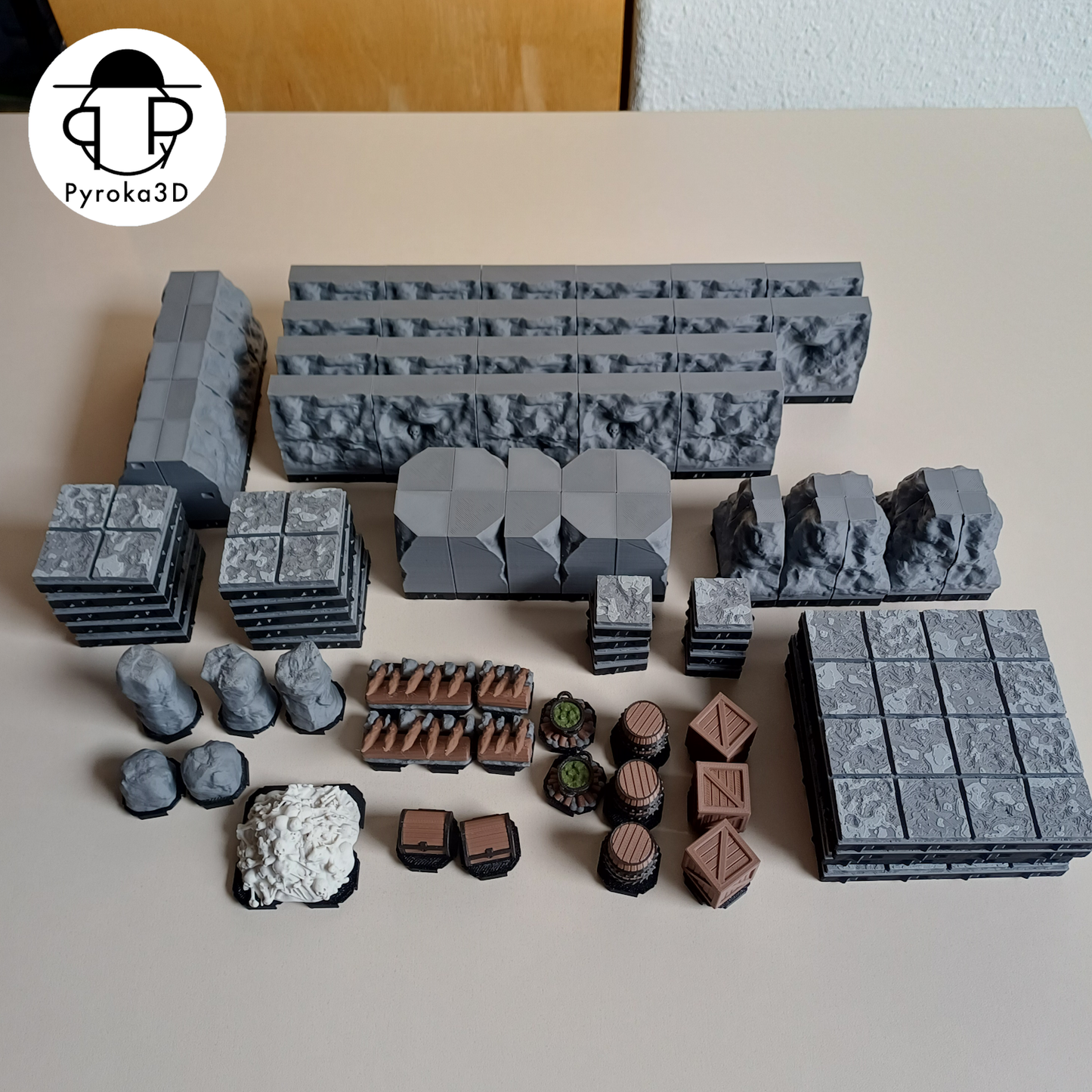 Höhlen Dungeon Tiles Starterset | Magnetisches Modulares Tabletop Terrain für D&D & TTRPG