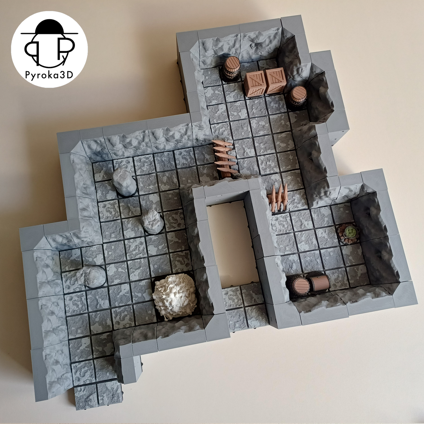 Höhlen Dungeon Tiles Starterset | Magnetisches Modulares Tabletop Terrain für D&D & TTRPG