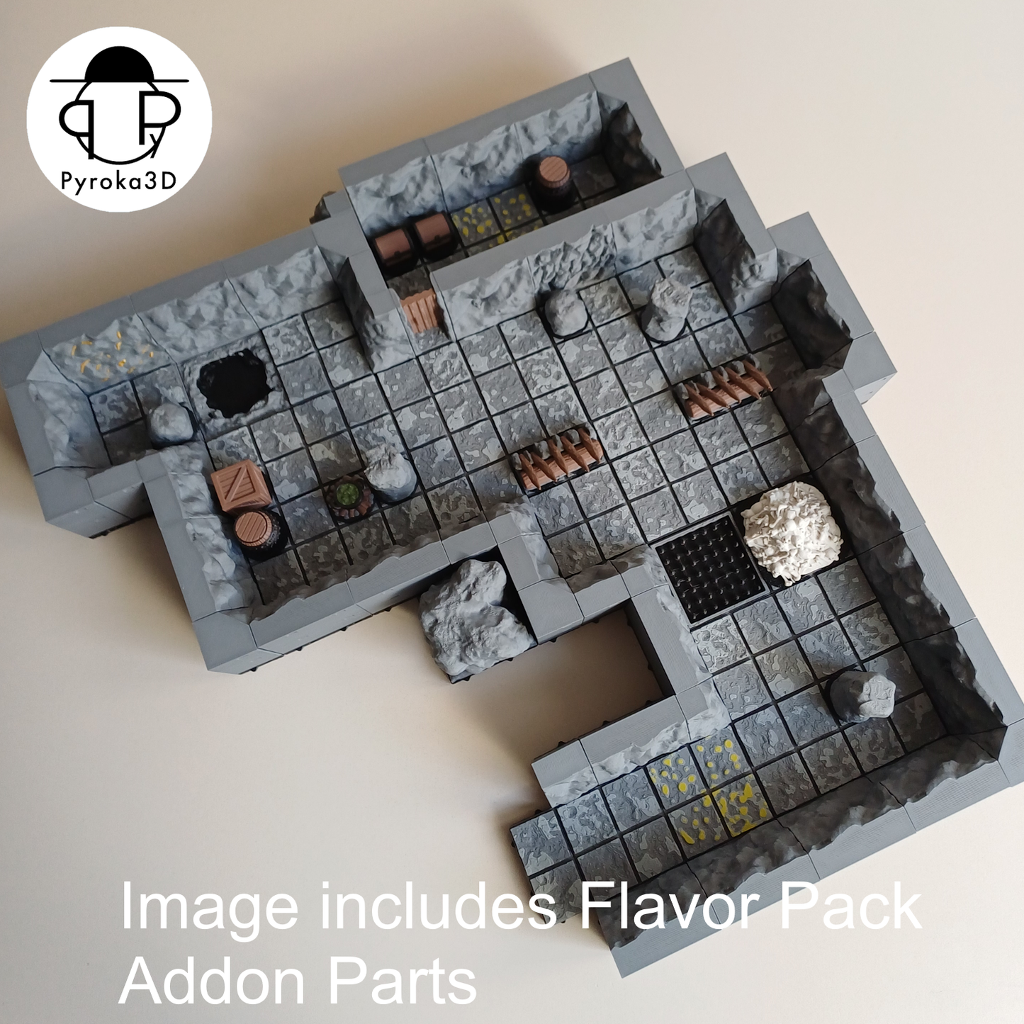 Höhlen Dungeon Tiles Starterset | Magnetisches Modulares Tabletop Terrain für D&D & TTRPG