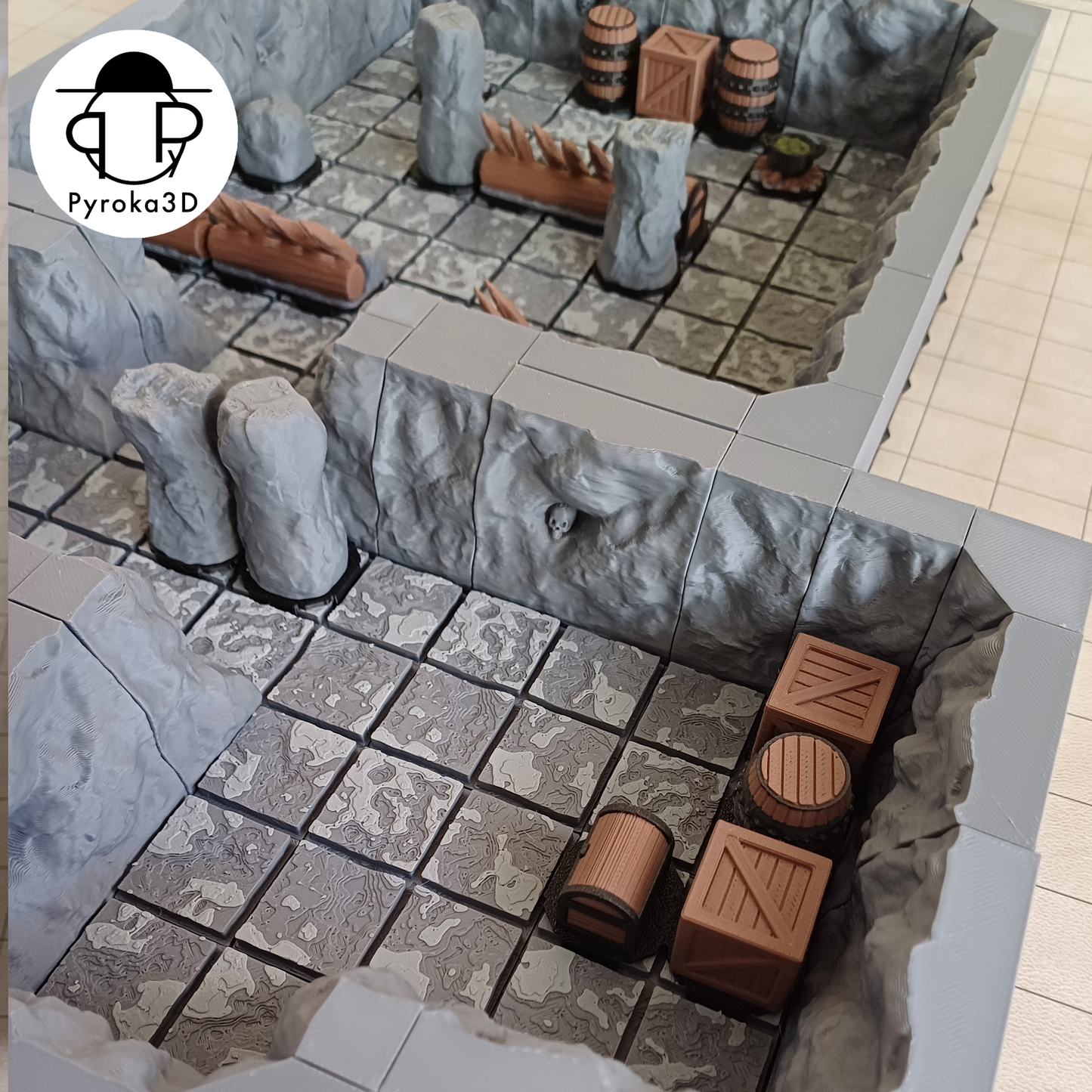 Höhlen Dungeon Tiles Starterset | Magnetisch, Modular | Tabletop-Rollenspiel Terrain