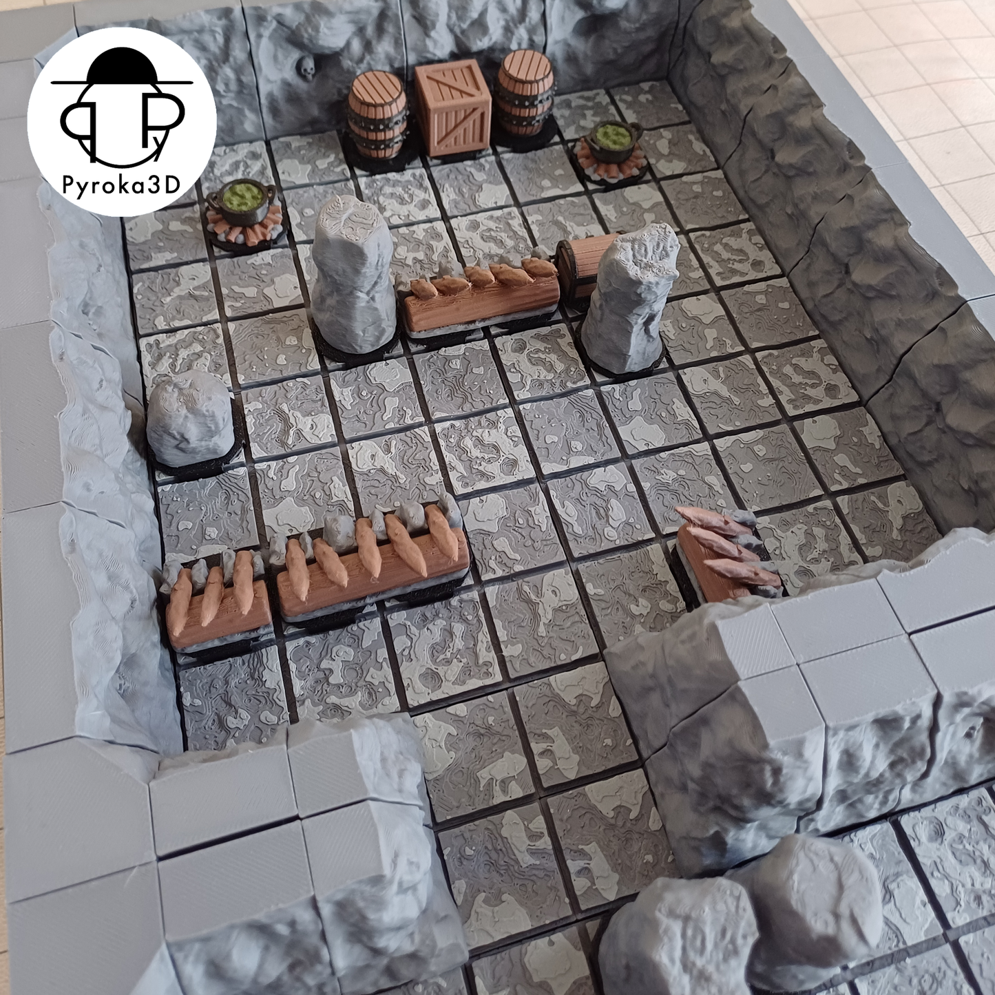 Höhlen Dungeon Tiles Starterset | Magnetisch, Modular | Tabletop-Rollenspiel Terrain