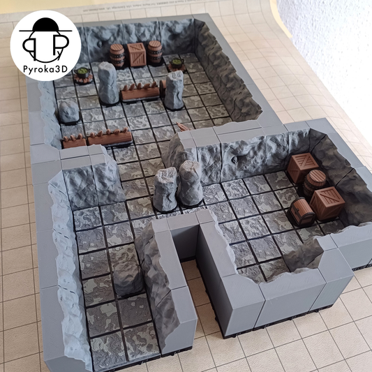 Cave Dungeon Tiles Starter Set | Magnetic, Modular | Tabletop Roleplaying Terrain