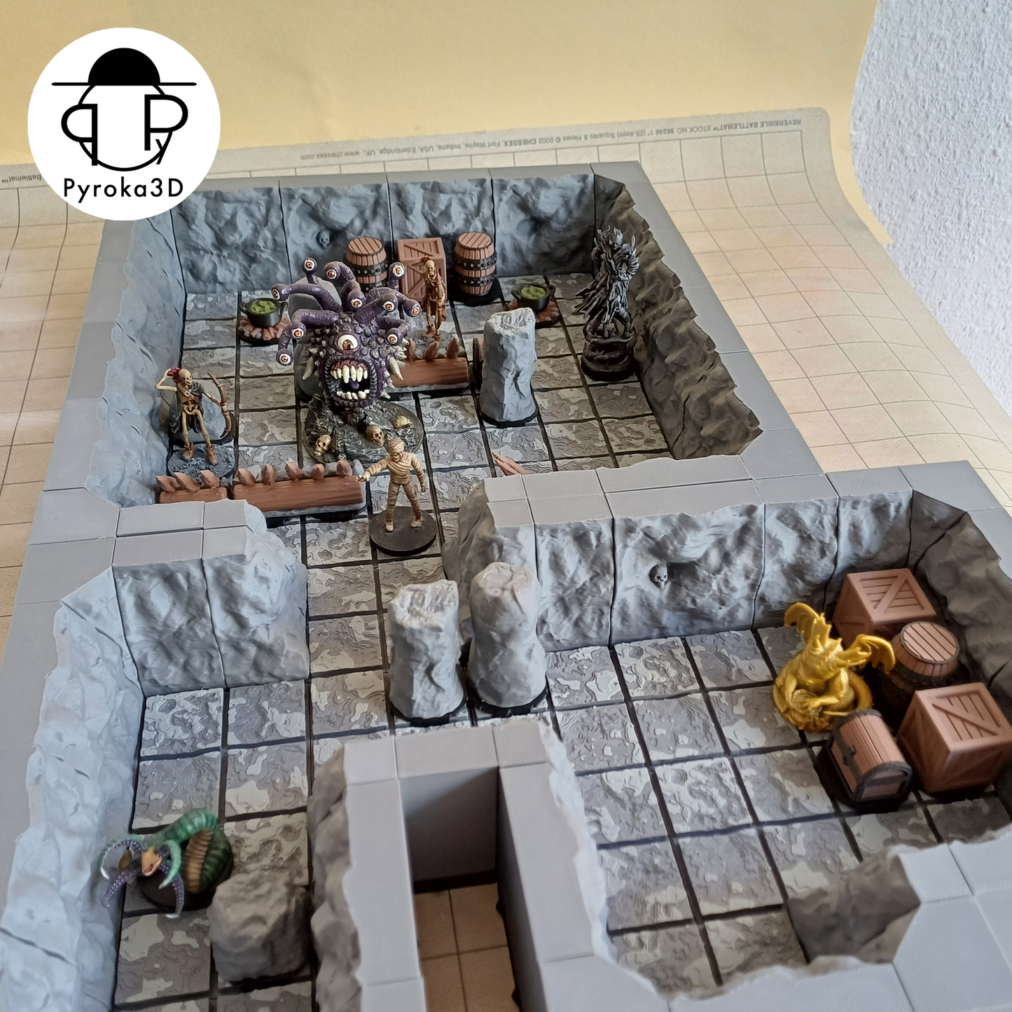 Höhlen Dungeon Tiles Starterset | Magnetisch, Modular | Tabletop-Rollenspiel Terrain