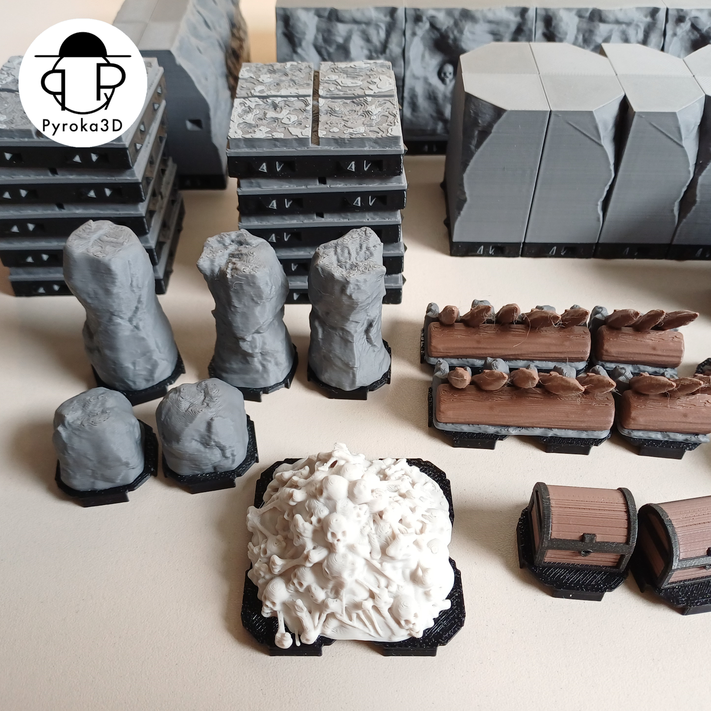 Höhlen Dungeon Tiles Starterset | Magnetisches Modulares Tabletop Terrain für D&D & TTRPG